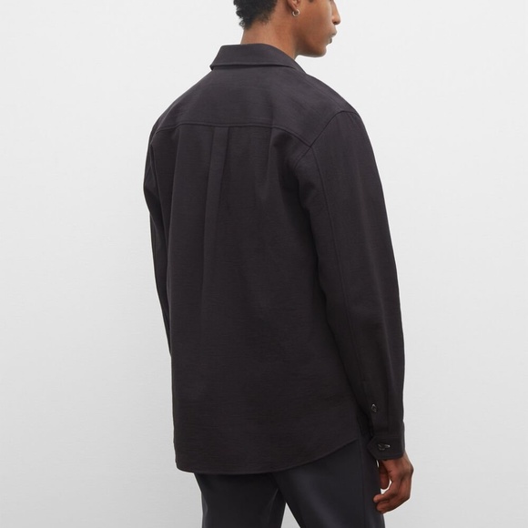 Long Sleeve Textured Standard Workshirt - New With Tags - NEVER WORN - Caviar - Picture 2 of 4